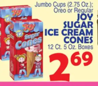 Bravo Supermarkets JOY SUGAR ICE CREAM CONES 12 Ct. 5 Oz. Boxes offer