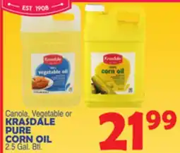 Bravo Supermarkets KRASDALE PURE CORN OIL offer