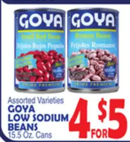 Bravo Supermarkets GOYA LOW SODIUM BEANS offer