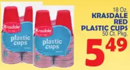 Bravo Supermarkets KRASDALE RED PLASTIC CUPS, 50 Ct. Pkg offer