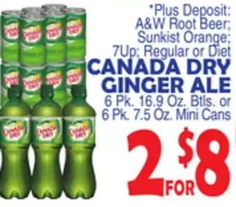 Bravo Supermarkets CANADA DRY GINGER ALE offer