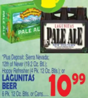 Bravo Supermarkets LAGUNITAS BEER 6 Pk. 12 Oz. Btls. or Cans offer