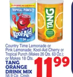 Bravo Supermarkets TANG ORANGE DRINK MIX offer