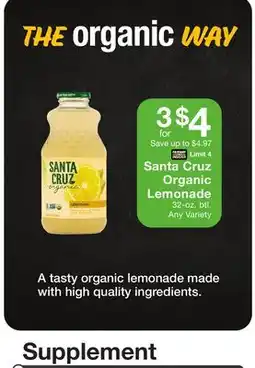 Fairway Store Market Santa Cruz Organic Lemonade offer