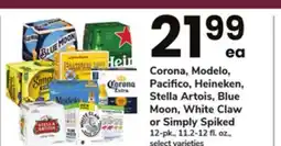 ACME Corona, Modelo, Pacifico, ​Heineken,​ Stella Artois, Blue Moon, White Claw or Simply Spiked offer