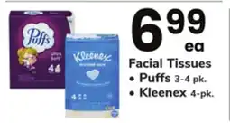 ACME Facial Tissues, Puffs 3-4 pk., Kleenex 4-pk offer