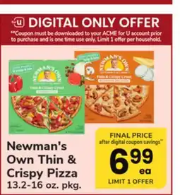 ACME Newman's Own Thin & Crispy Pizza offer