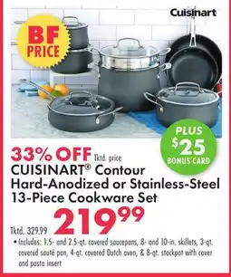 Boscov's CUISINART Contour Hard-Anodized or Stainless-Steel 13-Piece Cookware Set offer