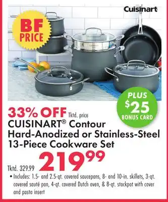 Boscov's CUISINART Contour Hard-Anodized or Stainless-Steel 13-Piece Cookware Set offer