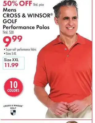 Boscov's Mens CROSS & WINSOR GOLF Performance Polos offer