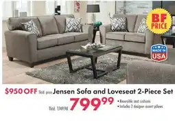 Boscov's Jensen Sofa and Loveseat 2-Piece Set offer