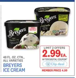 Kings Food Markets BREYERS ICE CREAM offer