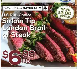 DeCicco & Sons Sirloin Tip London Broil or Steak offer