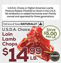 DeCicco & Sons Choice Loin Lamb Chops offer