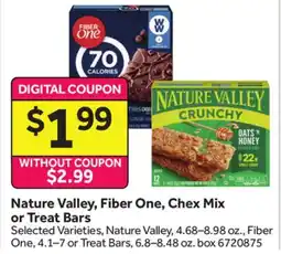 Stop&Shop Nature Valley, Fiber One, Chex Mix or Treat Bars offer