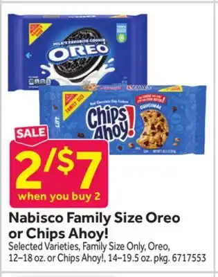 Stop&Shop Nabisco Family Size Oreo or Chips Ahoy! offer