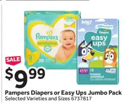 Stop&Shop Pampers Diapers or Easy Ups Jumbo Pack offer