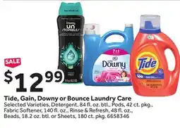 Stop&Shop Tide, Gain, Downy or Bounce Laundry Care offer