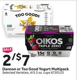 Stop&Shop Dannon or Too Good Yogurt Multipack offer