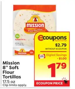 Weis Markets Mission 8 Soft Flour Tortillas offer