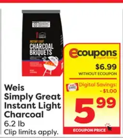 Weis Markets Weis Simply Great Instant Light Charcoal offer
