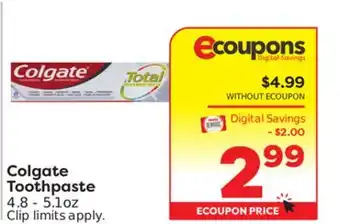 Weis Markets Colgate Toothpaste offer