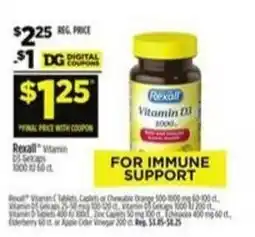 Dollar General Rexall Vitamin D3 offer