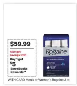 CVS Men's or Women's Rogaine 3 ct offer