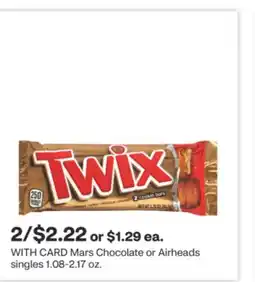 CVS Mars Chocolate or Airheads singles 1.08-2.17 oz offer
