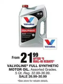 Blain's Farm & Fleet VALVOLINE FULL SYNTHETIC MOTOR OIL offer