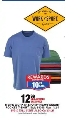 Blain's Farm & Fleet MEN'S WORK N' SPORT HEAVYWEIGHT POCKET T-SHIRT offer