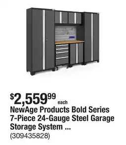 The Home Depot NewAge Products Bold Series 7-Piece 24-Gauge Steel Garage Storage System in Gray (108 in. W x 77 in. H x 18 in. D) offer