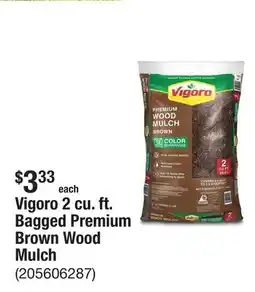 The Home Depot Vigoro 2 cu. ft. Bagged Premium Brown Wood Mulch offer
