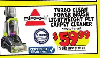 Ollie's BISSELL TURBO CLEAN POWER BRUSH LIGHTWEIGHT PET CARPET CLEANER offer