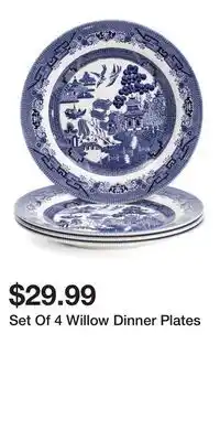 TJ Maxx Set Of 4 Willow Dinner Plates offer