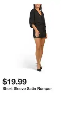 TJ Maxx Short Sleeve Satin Romper offer