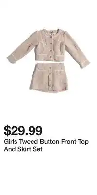 TJ Maxx Girls Tweed Button Front Top And Skirt Set offer