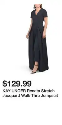 TJ Maxx KAY UNGER Renata Stretch Jacquard Walk Thru Jumpsuit offer