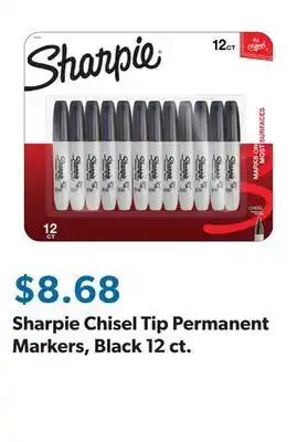 Sam's Club Sharpie Chisel Tip Permanent Markers, Black 12 ct offer