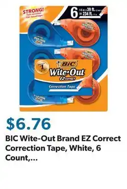 Sam's Club BIC Wite-Out Brand EZ Correct Correction Tape, White, 6 Count, Colors may vary offer