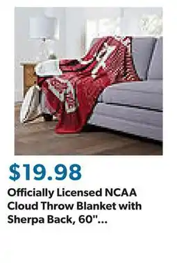 Sam's Club Officially Licensed NCAA Cloud Throw Blanket with Sherpa Back, 60 x 70, Assorted Teams offer