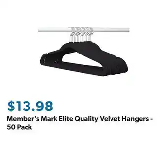 Sam's Club Member's Mark Elite Quality Velvet Hangers - 50 Pack offer
