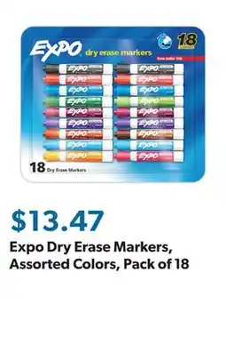 Sam's Club Expo Dry Erase Markers, Assorted Colors, Pack of 18 offer
