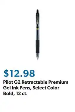 Sam's Club Pilot G2 Retractable Premium Gel Ink Pens, Select Color Bold, 12 ct offer