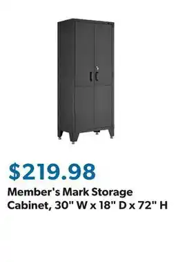 Sam's Club Member's Mark Storage Cabinet, 30 W x 18 D x 72 H offer