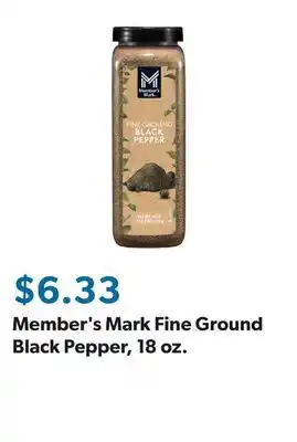 Sam's Club Member's Mark Fine Ground Black Pepper, 18 oz offer