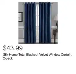 Costco Silk Home Total Blackout Velvet Window Curtain, 2-pack offer