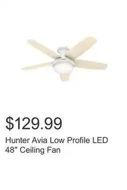 Costco Hunter Avia Low Profile LED 48 Ceiling Fan offer