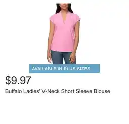 Costco Buffalo Ladies' V-Neck Short Sleeve Blouse offer