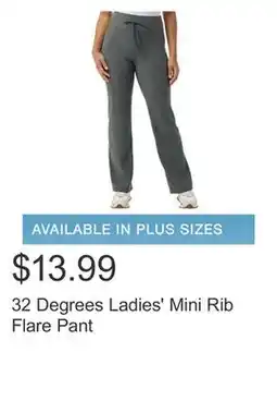 Costco 32 Degrees Ladies' Mini Rib Flare Pant offer